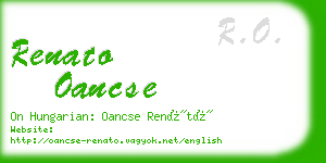 renato oancse business card